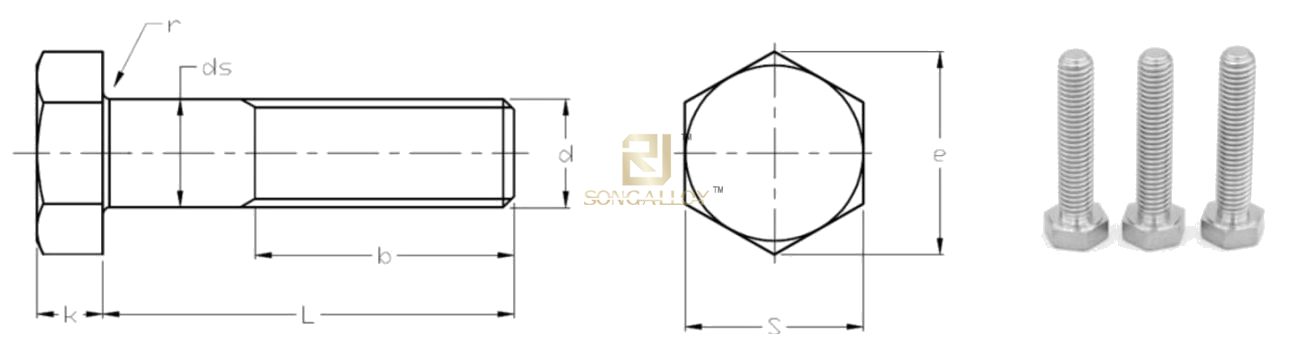 asme b18.2.1 титановые тяжелые болты с шестигранной головкой